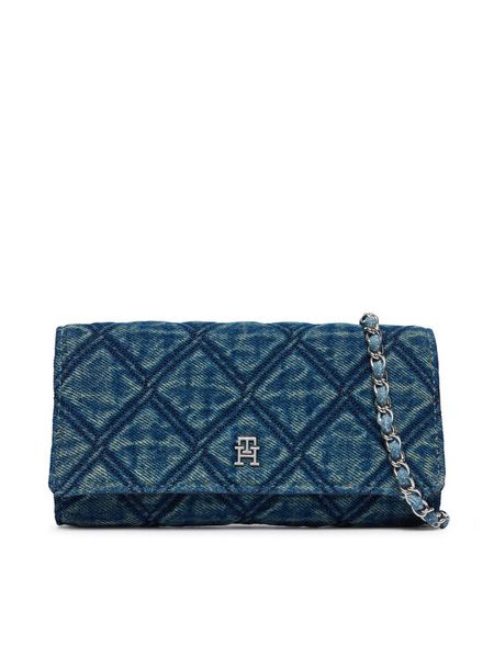 Tommy Hilfiger Torebka Th Feminine Wallet Chain Denim AW0AW18903 Niebieski. Niebieskie listonoszki TOMMY HILFIGER, bez wzorów, z denimu, bez dodatków. Za 403.99 zł.