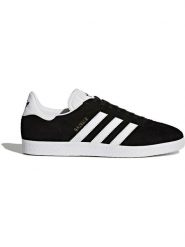 Adidas Skórzane sneakersy "Gazelle" w kolorze czarno-białym rozmiar: 44 2/3. Białe trampki Adidas, bez wzorów, z materiału, bez zapięcia. Za 347.99 zł.