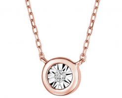 Naszyjnik z różowego i białego złota z brylantem - 0,01 ct - próba 375. Białe naszyjniki Apart, z brylantem, złote. Za 1,259.00 zł.