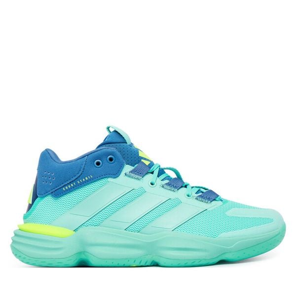 Buty halowe adidas. Niebieskie obuwie sportowe Adidas, bez zapięcia. Za 410.99 zł.