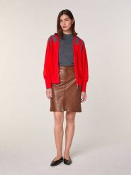 Rodier Wełniany kardigan w kolorze czerwonym rozmiar: M. Czerwone kardigany Rodier, m, bez wzorów, z wełny. Za 295.99 zł.