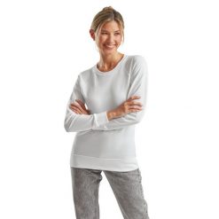 Lekka Bluza Raglanowa Dla Kobiet. Białe bluzy FRUIT OF THE LOOM, xs, bez wzorów, bez kaptura. Za 81.99 zł.