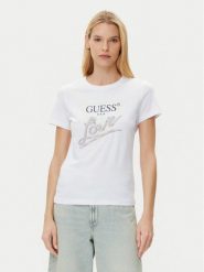 Guess T-Shirt W5GI05 I3Z14 Biały Regular Fit. Białe t-shirty Guess, l, z aplikacjami, z bawełny, bez kołnierzyka, bez ramiączek. Za 129.99 zł.