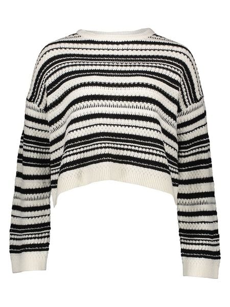 Noisy may Sweter w kolorze czarno-białym rozmiar: L. Białe swetry Noisy may, l, bez wzorów, z bawełny, bez ramiączek. Za 114.95 zł.