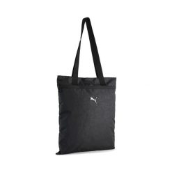 Torba typu tote Pop PUMA. Czarne torby na ramię Puma, bez wzorów, sportowe, na ramię, z nadrukiem, bez dodatków. Za 89.00 zł.