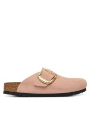 Birkenstock Klapki Boston Big Buckle 1031883 Różowy. Czerwone klapki Birkenstock, bez wzorów, z nubiku, bez obcasa. Za 719.99 zł.