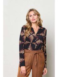 &Co Woman Bluzka "Vayen" w kolorze beżowo-czarnym rozmiar: 3XL. Czarne bluzki &Co Woman, xl, bez wzorów, bez kołnierzyka, bez ramiączek. Za 230.99 zł.