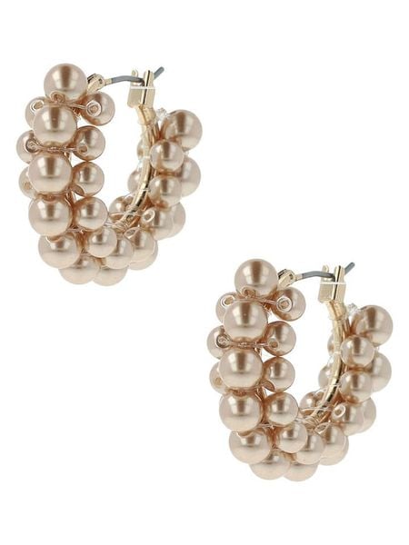 Otazu Pozłacane kolczyki-kreole z perłami rozmiar: onesize. Brązowe kolczyki Otazu, z perłą, pozłacane. Za 100.99 zł.