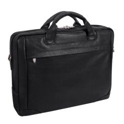 Torba skórzana unisex McKlein Bronzeville aktówka na laptopa 15 A4 czarna. Czarne torby na laptopa bez wzorów, ze skóry. Za 759.00 zł.
