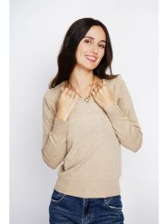 ASSUILI Kaszmirowy sweter w kolorze beżowym rozmiar: 38. Brązowe swetry Assuili, bez wzorów, z kaszmiru, bez ramiączek. Za 123.25 zł.
