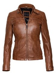 Bugatti Skórzana kurtka w kolorze jasnobrązowym rozmiar: 38. Brązowe kurtki Bugatti, bez wzorów, z materiału, bez kaptura. Za 739.99 zł.