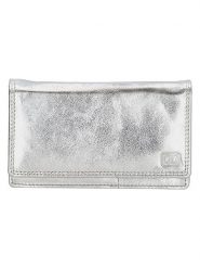 DOUBLE-D Skórzany portfel w kolorze srebrnym - 16 x 9 x 3 cm rozmiar: onesize. Szare portfele DOUBLE D, bez wzorów, z materiału. Za 65.99 zł.