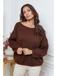 So Cachemire Sweter "Candji" w kolorze brązowym rozmiar: XL. Brązowe swetry So Cachemire, xl, bez wzorów, z wełny, bez ramiączek. Za 166.10 zł.