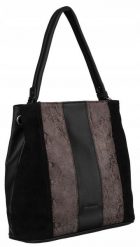 Shopperka czarna David Jones 6885-4. Czarne shopper David Jones, bez wzorów, ze skóry ekologicznej, bez dodatków. Za 142.49 zł.