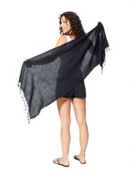 Aller Simplement Szal w kolorze granatowym - 180 x 50 cm rozmiar: 180x50 cm. Niebieskie szaliki Aller Simplement, bez wzorów, z bawełny. Za 44.09 zł.