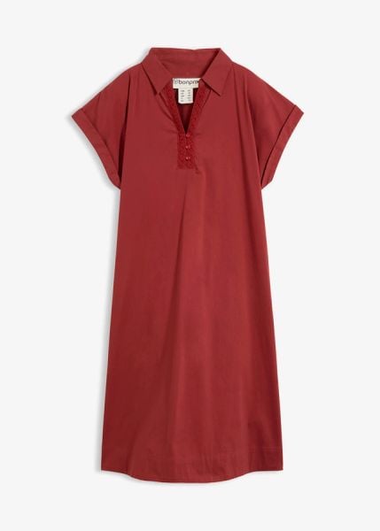 Sukienka mini z mieszanki bawełny. Czerwone sukienki bonprix, bez wzorów, z bawełny, bez kołnierzyka, bez ramiączek, mini. Za 124.99 zł.