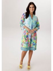 Aniston Sukienka w kolorze turkusowym ze wzorem rozmiar: 48. Niebieskie sukienki Aniston, na co dzień, bez wzorów, z wiskozy, bez kołnierzyka, bez ramiączek, midi, proste. Za 173.99 zł.