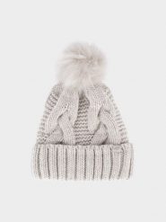 4F Czapka zimowa damska - biała M. Białe czapki 4f, bez wzorów, z polaru. W wyprzedaży za 39.99 zł.
