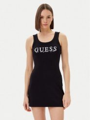 Guess Sukienka codzienna V5GK06 K8RT2 Czarny Slim Fit. Czarne sukienki Guess, na co dzień, xl, z aplikacjami, z wiskozy, bez kołnierzyka, bez ramiączek, proste. Za 159.99 zł.