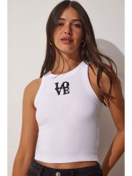 Happiness Istanbul Top w kolorze białym rozmiar: S/M. Białe koszulki sportowe Happiness Istanbul, bez wzorów, bez ramiączek. Za 61.60 zł.