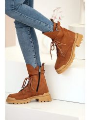 Gerois Trzewiki w kolorze jasnobrązowym rozmiar: 39. Brązowe botki Gerois, bez wzorów, z materiału, bez obcasa, bez zapięcia. Za 126.45 zł.