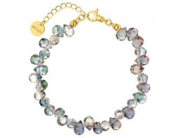 Bransoletka z mosiądzu pozłacana ze szklanymi detalami. Bransoletki Artelioni, pozłacane. Za 149.00 zł.