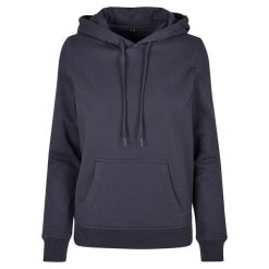 Podstawowa Bluza Damska. Niebieskie bluzy BUILD YOUR BRAND, xl, bez wzorów, bez kaptura. Za 131.99 zł.