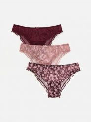Siateczkowe majtki figi 3 pack - ciemnobrązowy. Brązowe figi Reserved, l, bez wzorów. Za 59.99 zł.