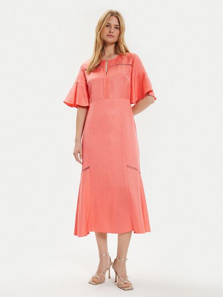 Boss Sukienka letnia Dileina 50512807 Różowy Regular Fit. Czerwone sukienki Boss, na lato, bez wzorów, z wiskozy, bez kołnierzyka, bez ramiączek. Za 1,389.00 zł.