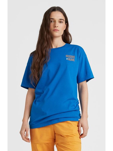 O'Neill Koszulka "Stream" w kolorze niebieskim rozmiar: M. Niebieskie bluzki O'Neill, m, bez wzorów, z bawełny, bez kołnierzyka, bez ramiączek. Za 60.88 zł.