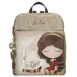 Szary Damski Plecak Anekke Z Laleczką. Szare plecaki Anekke, bez wzorów. Za 399.00 zł.