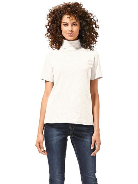 Heine Koszulka w kolorze kremowym rozmiar: 34. Brązowe bluzki Heine, bez wzorów, z bawełny, bez kołnierzyka, bez ramiączek. Za 37.03 zł.