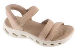 Sandały damskie, Slip-Ins: GO Walk Glide-Step 2.0 Sandal - Ella. Brązowe sandały Skechers, bez wzorów, z materiału, sportowe, bez obcasa, bez zapięcia. Za 379.99 zł.