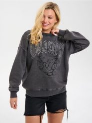 Bluza z efektem sprania Hello Kitty - zielony. Zielone bluzy Sinsay, l, bez wzorów, bez kaptura. Za 59.99 zł.