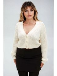 Monki Kardigan w kolorze kremowym rozmiar: XS. Brązowe kardigany Monki, xs, bez wzorów, z wełny. Za 65.85 zł.