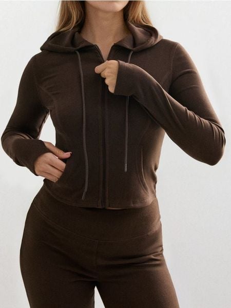 Rozpinana bluza z kapturem - brązowy. Brązowe bluzy Sinsay, l, bez wzorów, z kapturem. Za 59.99 zł.