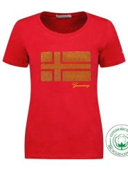 Geographical Norway Koszulka "Jonquille" w kolorze czerwonym rozmiar: XXL. Czerwone bluzki Geographical Norway, xxl, bez wzorów, bez kołnierzyka, bez ramiączek. Za 43.99 zł.
