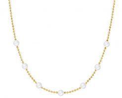 Złoty naszyjnik z perłami. Żółte naszyjniki Apart, złote. Za 2,879.00 zł.