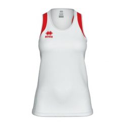 Damski tank top Errea Starter. Białe topy ERREA, bez wzorów, bez kołnierzyka, bez ramiączek. Za 194.50 zł.