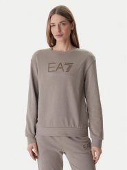 EA7 Emporio Armani Bluza 7W000953 AF15831 Brązowy Regular Fit. Brązowe bluzy EA7 Emporio Armani, xs, bez wzorów, z bawełny, bez kaptura. Za 589.99 zł.