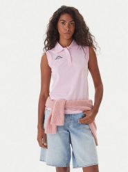 Kappa Polo Logo Tennis 302LR20 Różowy Slim Fit. Czerwone koszulki polo Kappa, s, bez wzorów, z bawełny, bez kołnierzyka, bez ramiączek. Za 79.99 zł.
