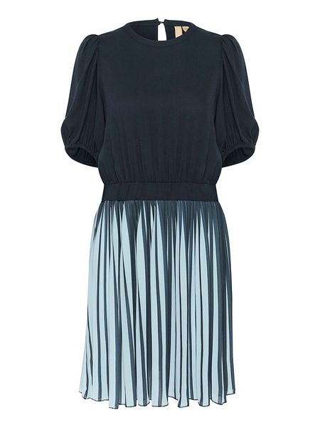 CULTURE Sukienka w kolorze granatowo-błękitnym rozmiar: L. Niebieskie sukienki Culture, na co dzień, l, bez wzorów, z wiskozy, bez kołnierzyka, bez ramiączek, midi, proste. Za 166.10 zł.