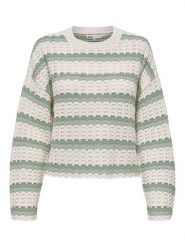 ONLY Sweter w kolorze kremowo-zielonym rozmiar: XS. Zielone swetry Only, xs, bez wzorów, ze splotem, bez ramiączek. Za 61.89 zł.