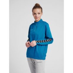 Bluza do piłki nożnej damska Hummel demi-zip hml AUTHENTIC. Niebieskie bluzy Hummel, s, bez wzorów, bez kaptura. Za 218.00 zł.