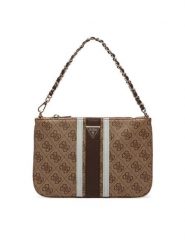 Guess Torebka PW7583 P6474 Brązowy. Brązowe kopertówki Guess, z aplikacjami, ze skóry, bez dodatków. Za 264.99 zł.