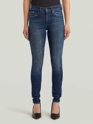 G-Star Dżinsy - Skinny fit - w kolorze granatowym rozmiar: W28/L30. Niebieskie jeansy G-Star, l, z aplikacjami. Za 228.38 zł.