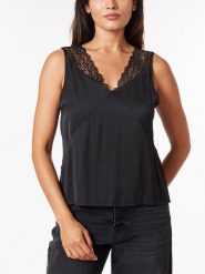 Scotch & Soda Bluzka w kolorze czarnym rozmiar: XS. Czarne bluzki Scotch & Soda, xs, bez wzorów, z koronki, bez kołnierzyka, bez ramiączek. Za 74.63 zł.