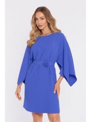 Made of emotion Sukienka w kolorze niebieskim rozmiar: L. Niebieskie sukienki Made Of Emotion, l, bez wzorów, z tkaniny, bez kołnierzyka, bez ramiączek, mini. Za 244.99 zł.