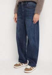 Niebieskie Jeansy o Kroju Barrel z Wysokim Stanem Salisana. Niebieskie jeansy Born2be, na co dzień, l, bez wzorów, z jeansu, z podwyższonym stanem. Za 119.99 zł.
