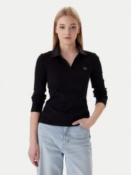 Calvin Klein Bluzka Ls Woven Label LV047E203G Czarny Slim Fit. Czarne bluzki Calvin Klein, l, bez wzorów, z bawełny, bez kołnierzyka, bez ramiączek. Za 249.99 zł.